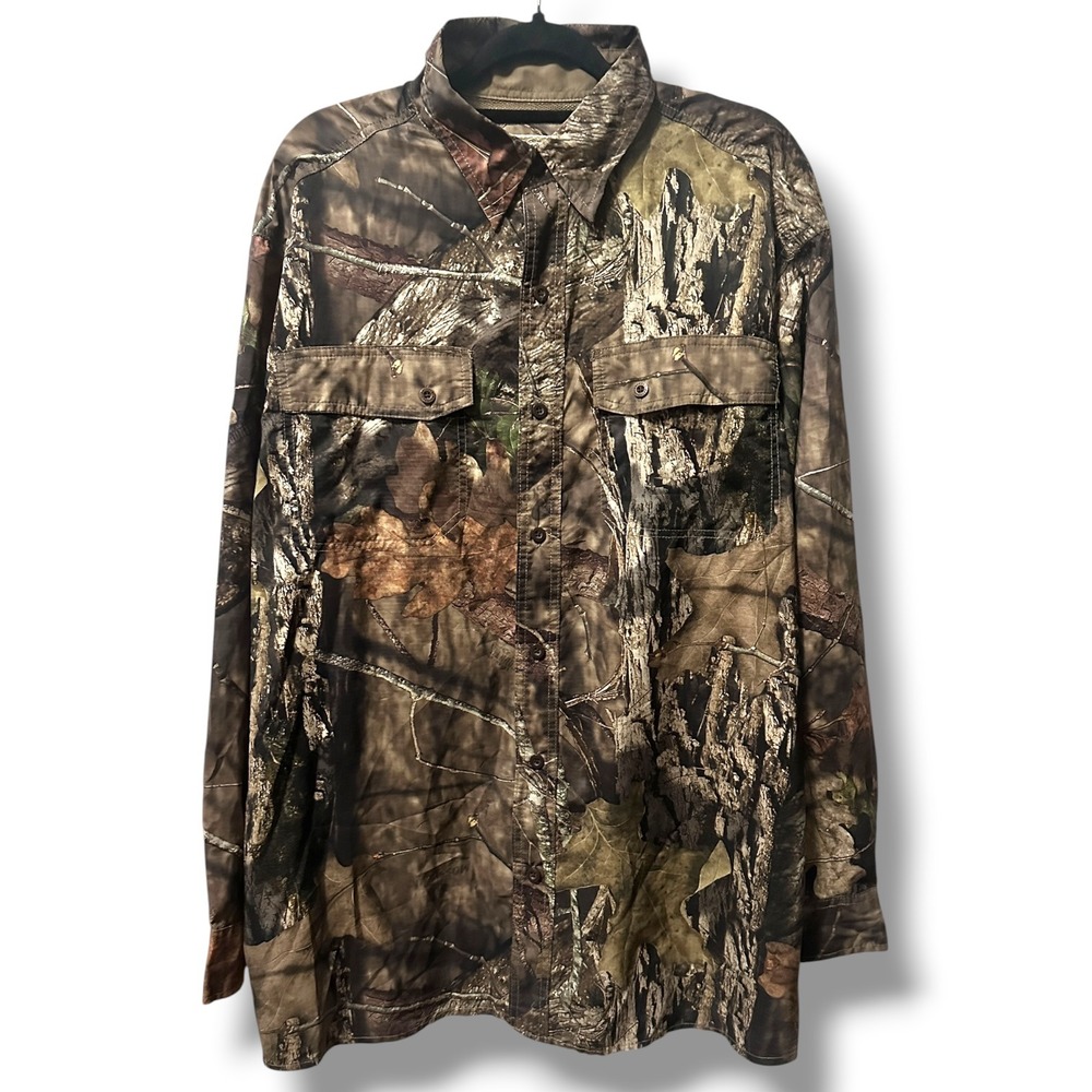 RedHead Mens XL Mossy Oak Camo Button Up Field Shirt Ventilated Hunting Top